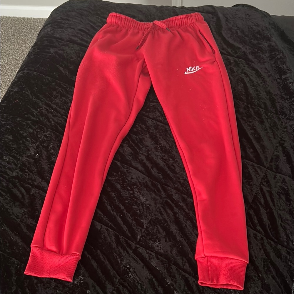 Nike Red Sweatpants Tapered Joggers